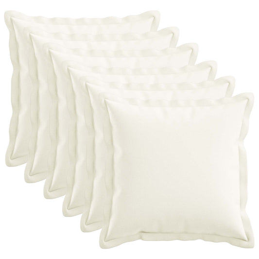 Cushion with Pillow HOUTEN 6 pcs White Faux Linen