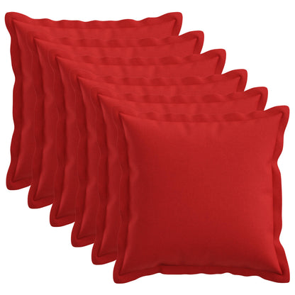 Cushion with Pillow HOUTEN 6 pcs Red Faux Linen