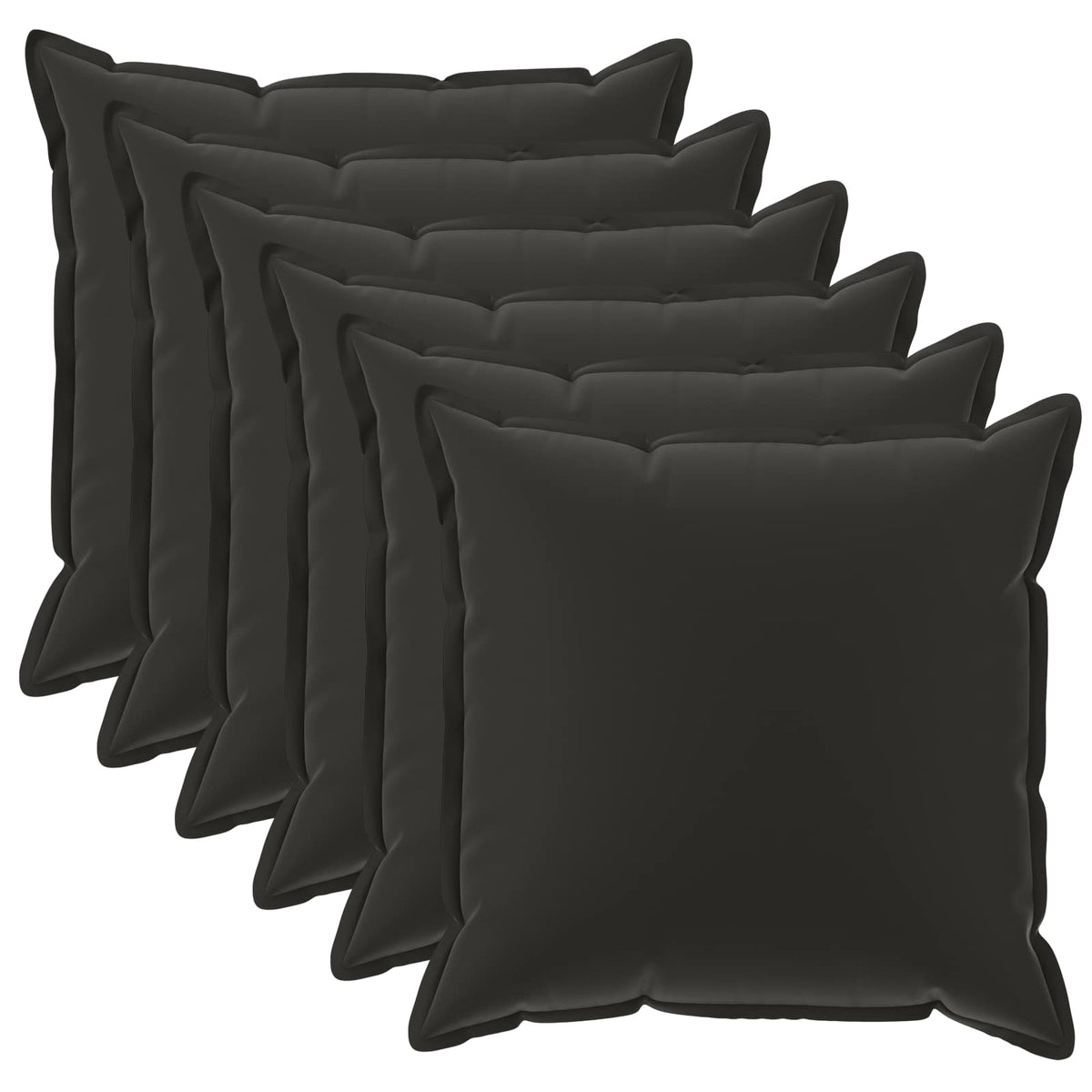 Cushion with Pillow HOUTEN 6 pcs Black Polyester