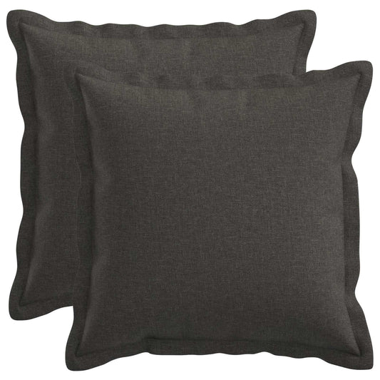 Cushion with Pillow HOUTEN 2 pcs Dark Grey Faux Linen