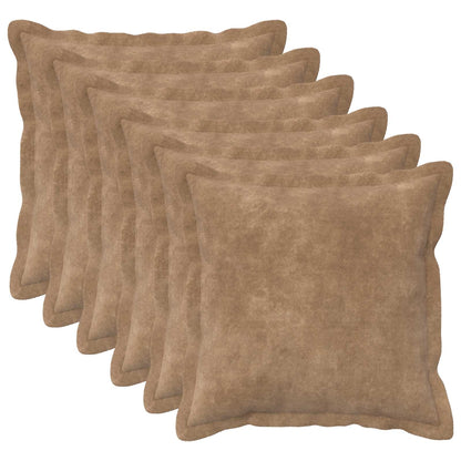 Cushion with Pillow HOUTEN 6 pcs Taupe Microfiber Fleece