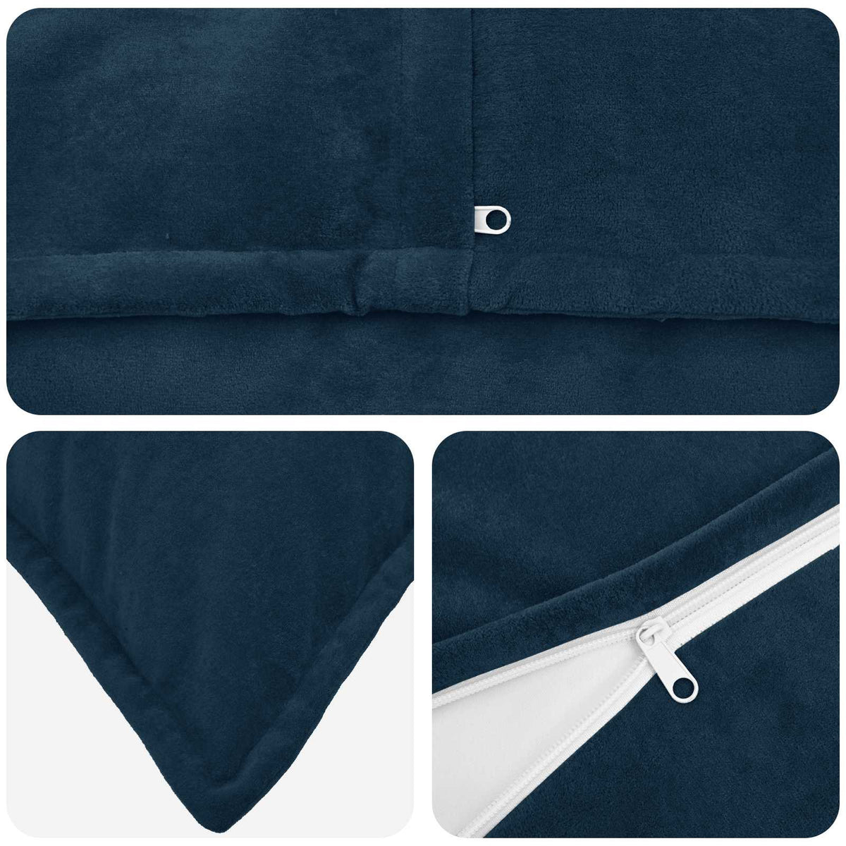Cushion with Pillow HOUTEN 12 pcs Blue Microfiber Fleece