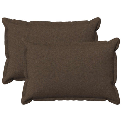 Cushion with Pillow HOUTEN 2 pcs Taupe Faux Linen