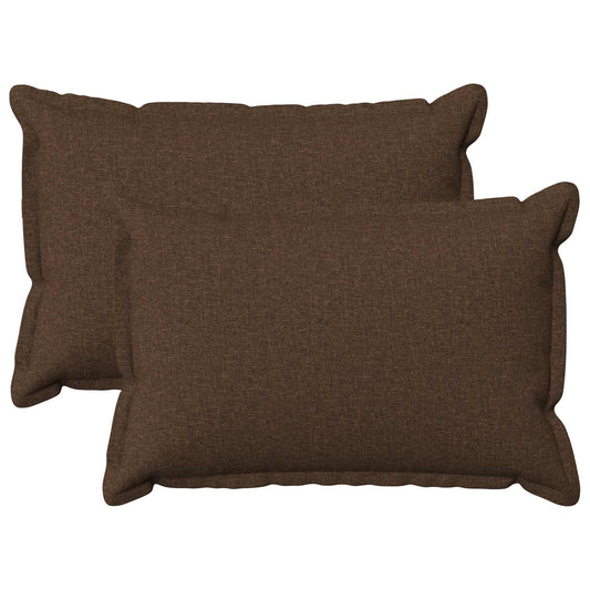 Cushion with Pillow HOUTEN 2 pcs Brown Faux Linen