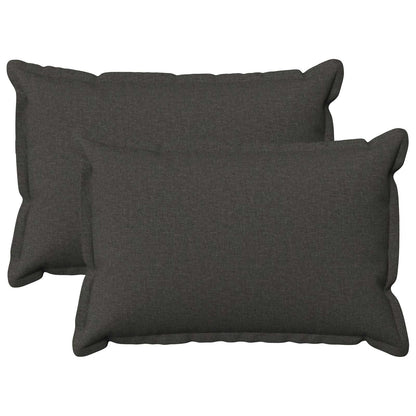Cushion with Pillow HOUTEN 2 pcs Dark Grey Faux Linen