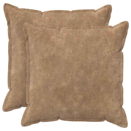 Throw Pillow 2 pcs HOUTEN Taupe 55 x 55 cm Microfiber Fleece