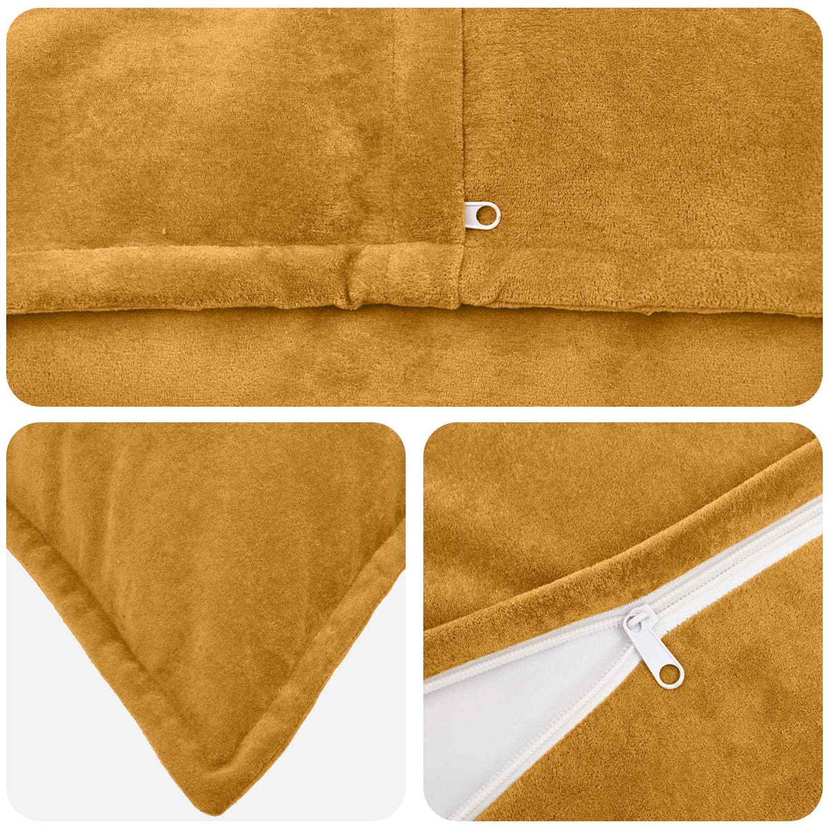 Cushion with Pillow HOUTEN 2 pcs Yellow Microfiber Fleece