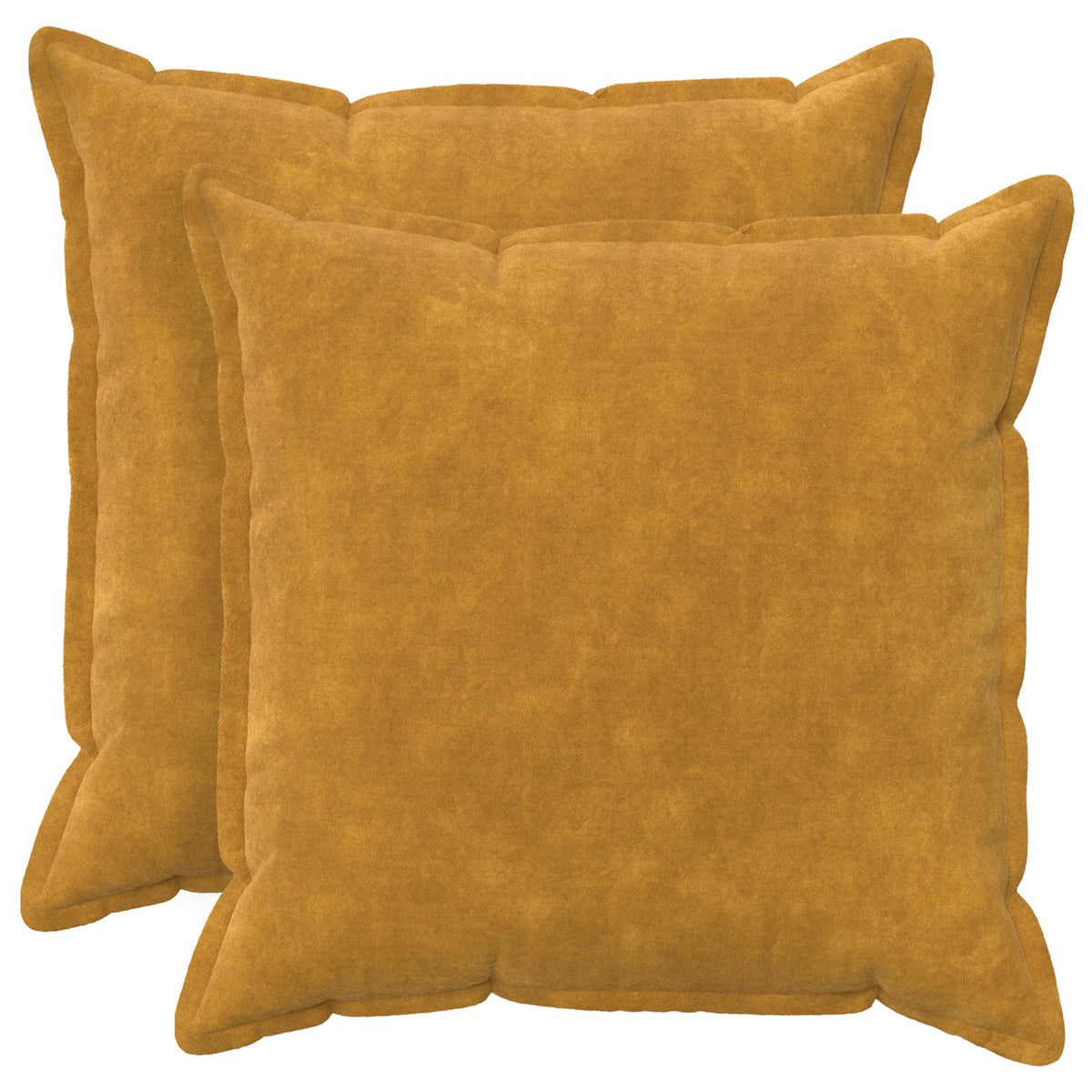 Cushion with Pillow HOUTEN 2 pcs Yellow Microfiber Fleece