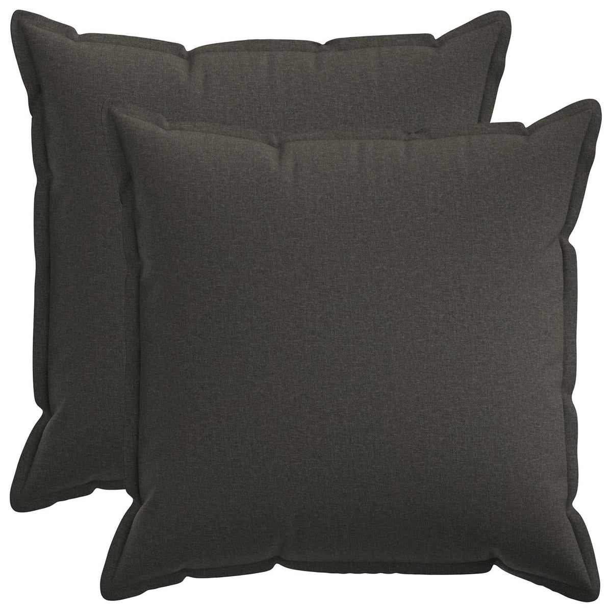 Throw Pillow 2 pcs HOUTEN Dark Grey 70 x 70 cm Faux Linen