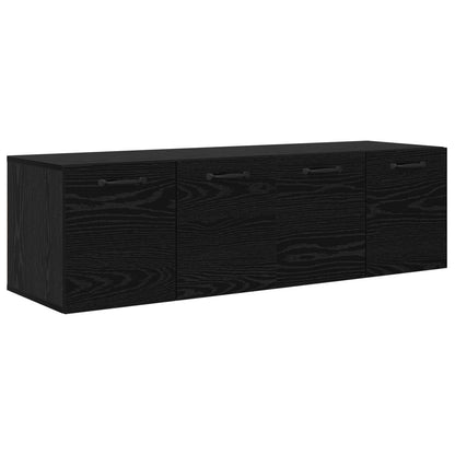 Wall Cabinet 2 pcs 120 x 36.5 x 35 cm Engineered Wood Black Oak