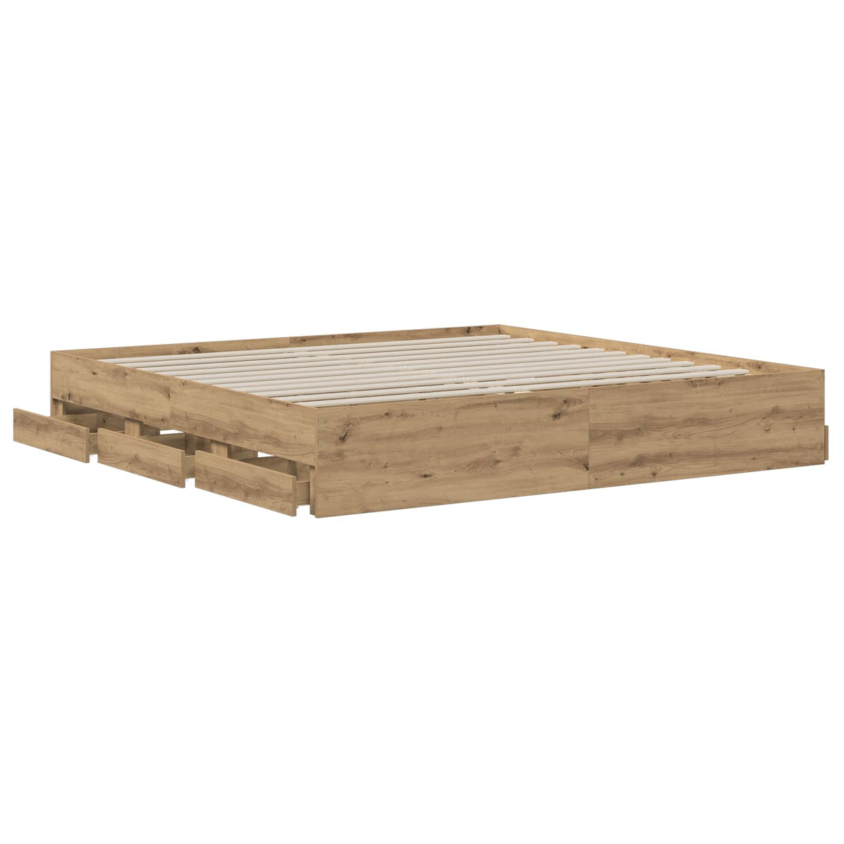 Bed Frame with Storage Artisan Oak 180 x 200 cm Engineered wood