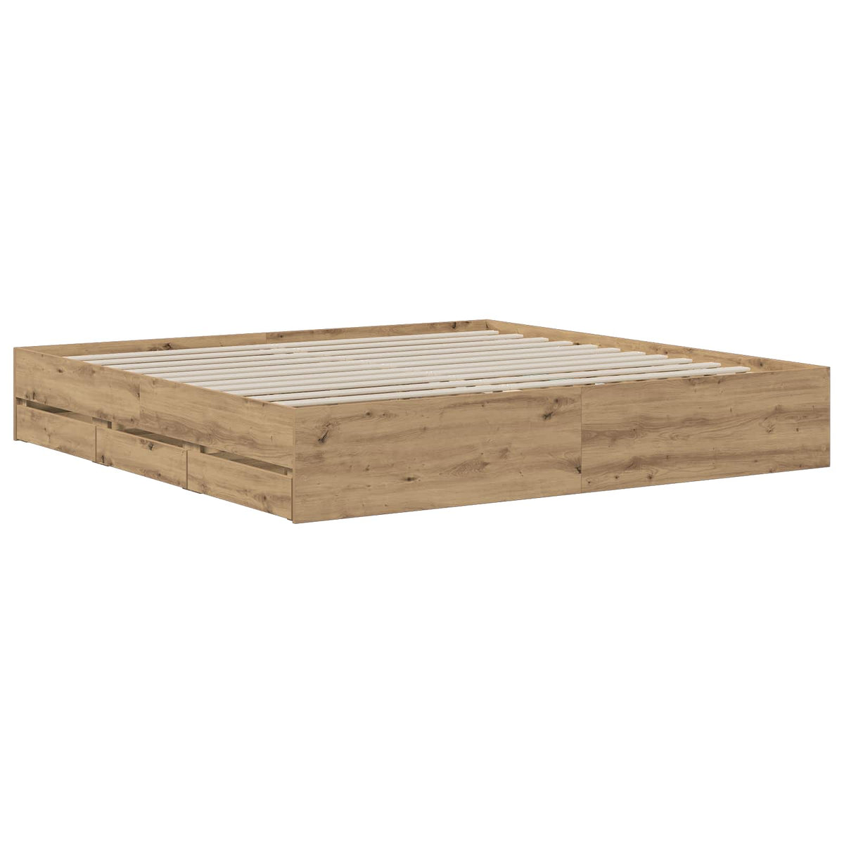 Bed Frame with Storage Artisan Oak 180 x 200 cm Engineered wood