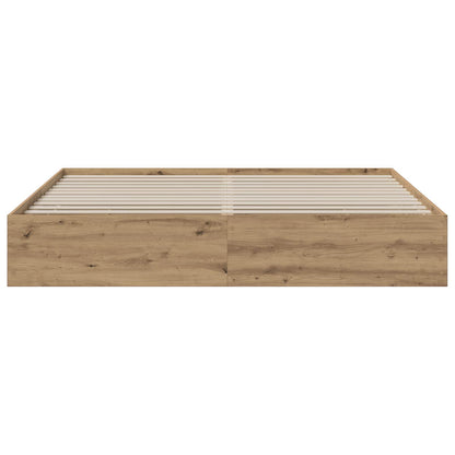 Bed Frame with Storage Artisan Oak 180 x 200 cm Engineered wood