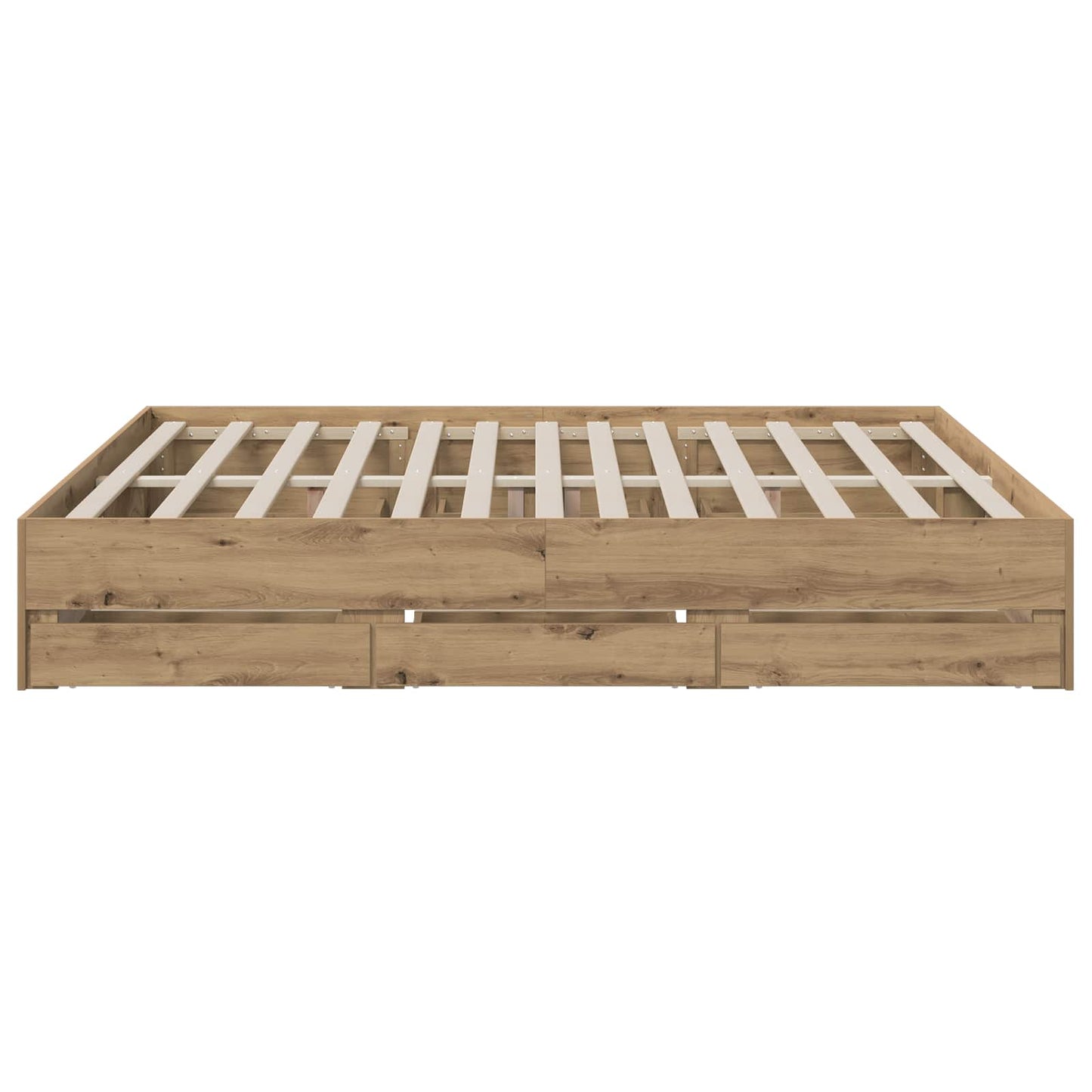 Bed Frame with Storage Artisan Oak 180 x 200 cm Engineered wood