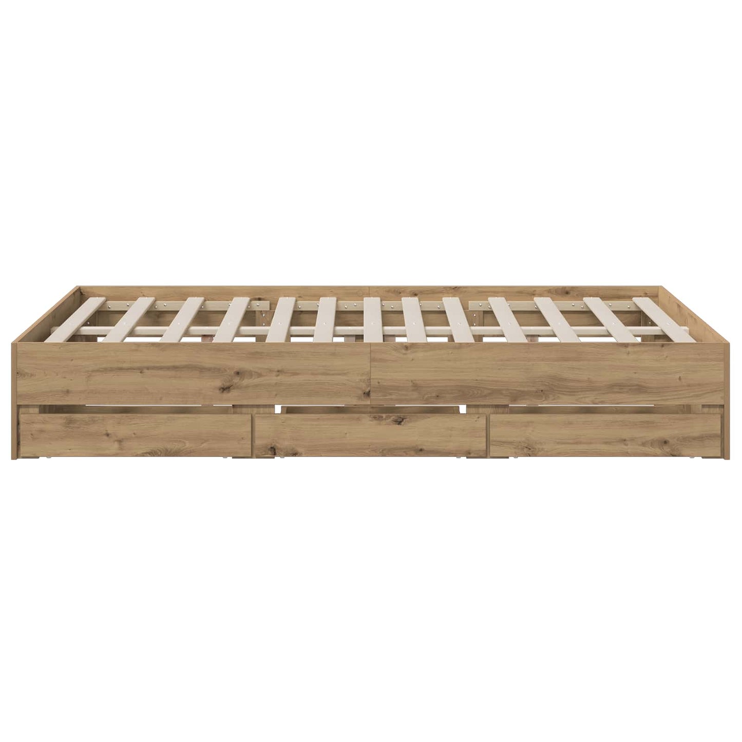 Bed Frame with Storage Artisan Oak 160 x 200 cm Engineered wood