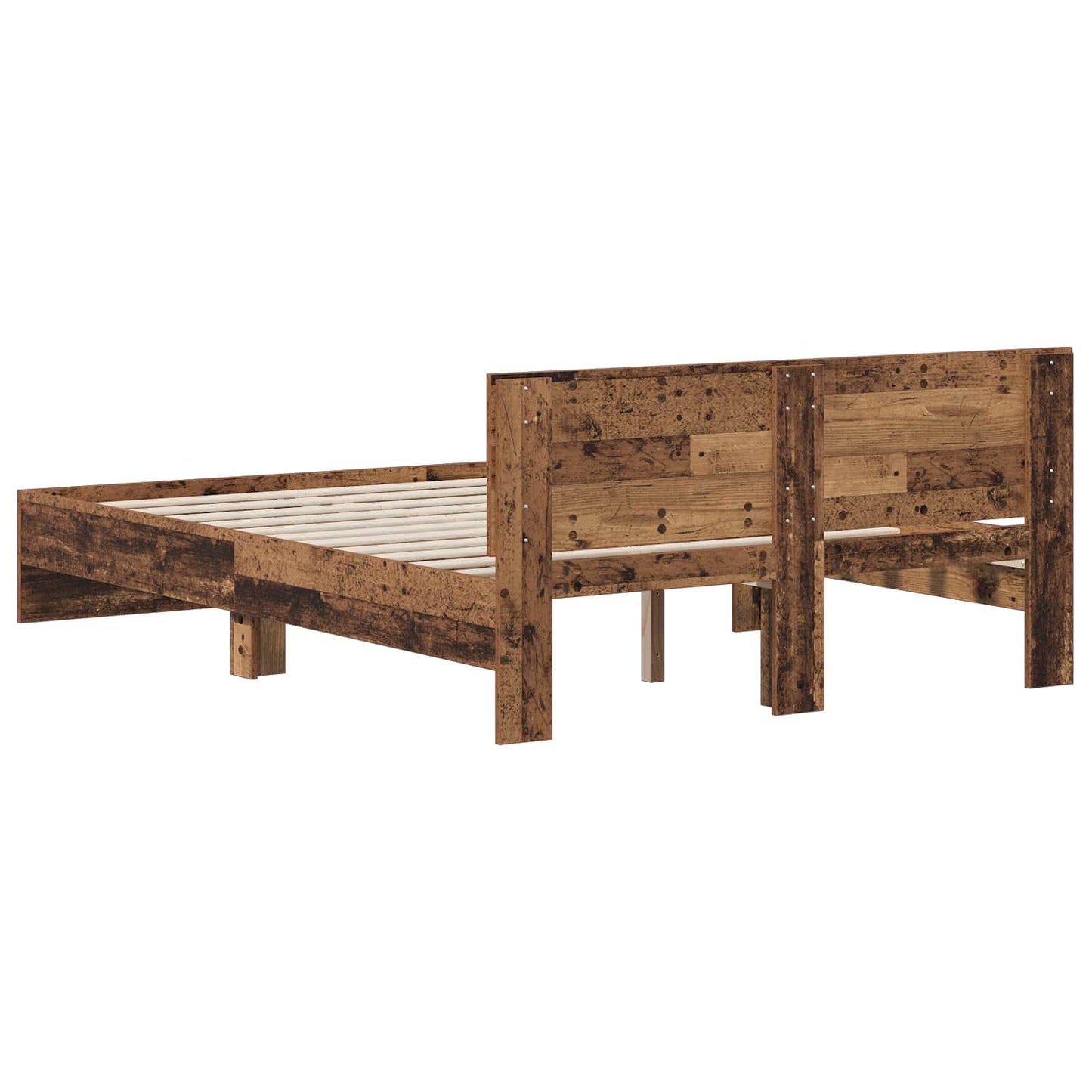 Bed Frame with Headboard Old Wood 160 x 200 cm Engineered wood