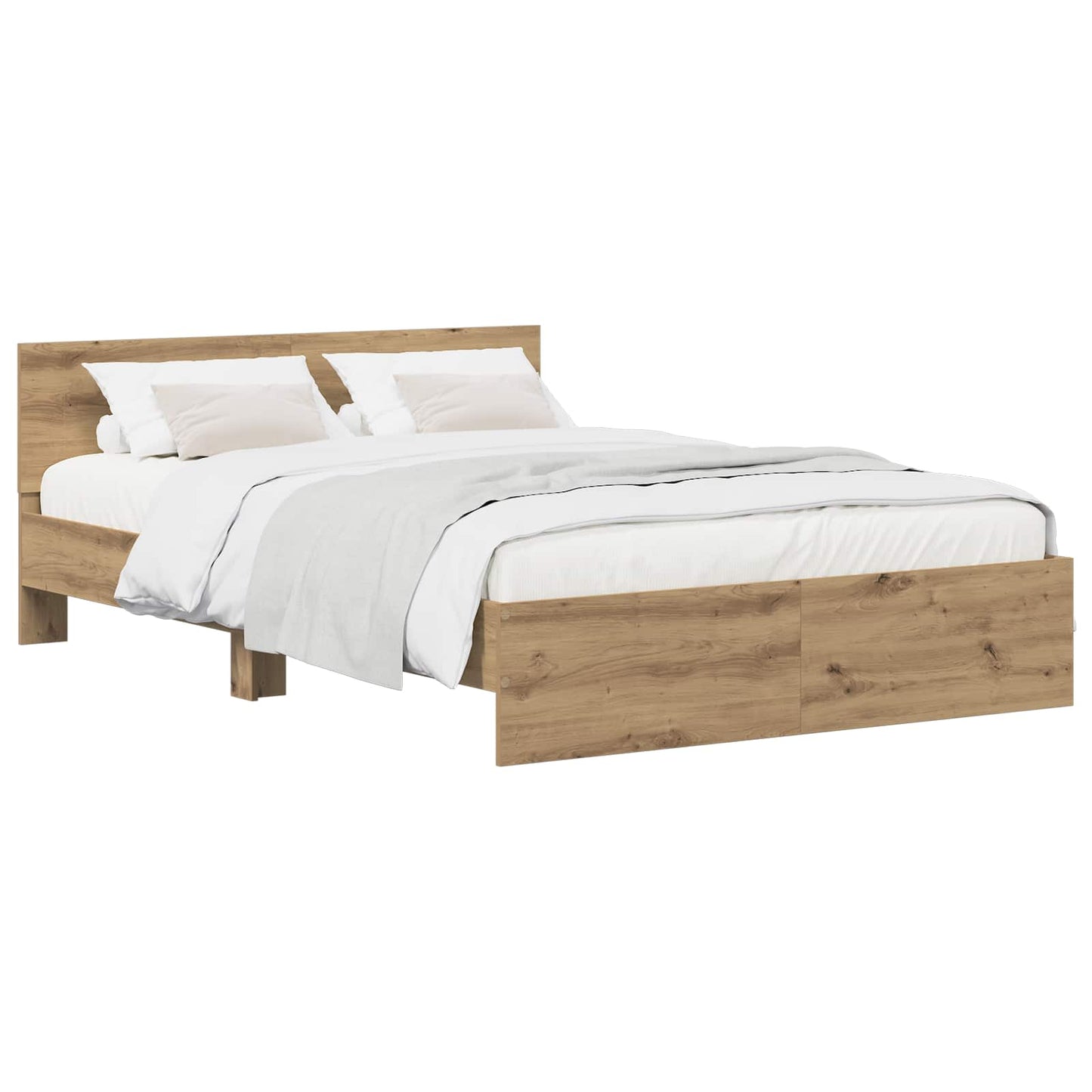 Bed Frame with Headboard Artisan Oak 160 x 200 cm