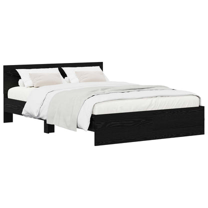 Bed Frame with Headboard Black Oak 160 x 200 cm Engineered wood