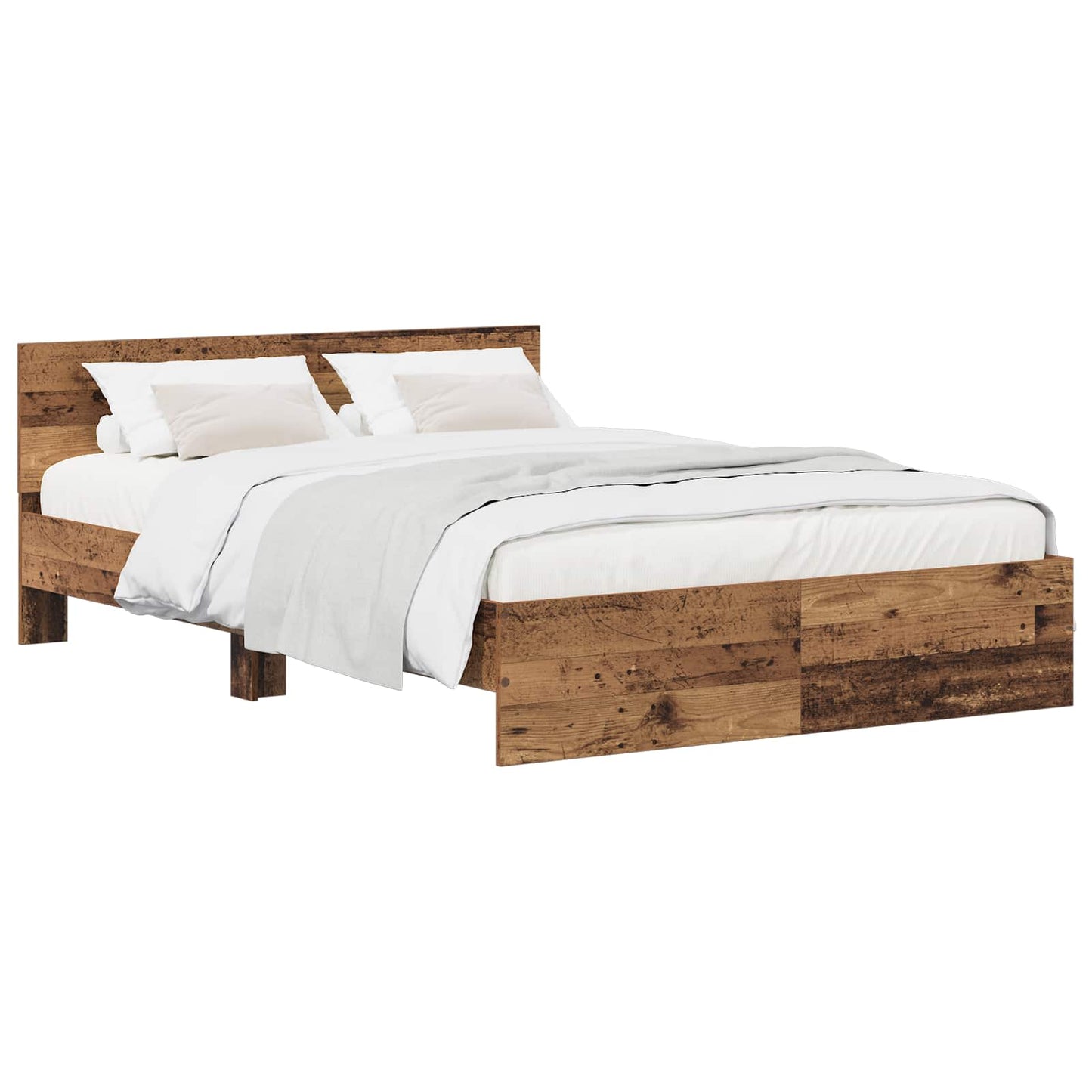 Bed Frame with Headboard Old Wood 140 x 200 cm Engineered wood
