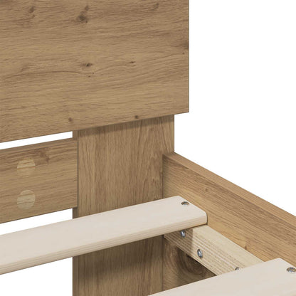 Bed Frame with Headboard Artisan Oak 140 x 200 cm