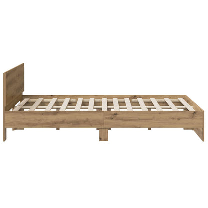 Bed Frame with Headboard Artisan Oak 140 x 200 cm