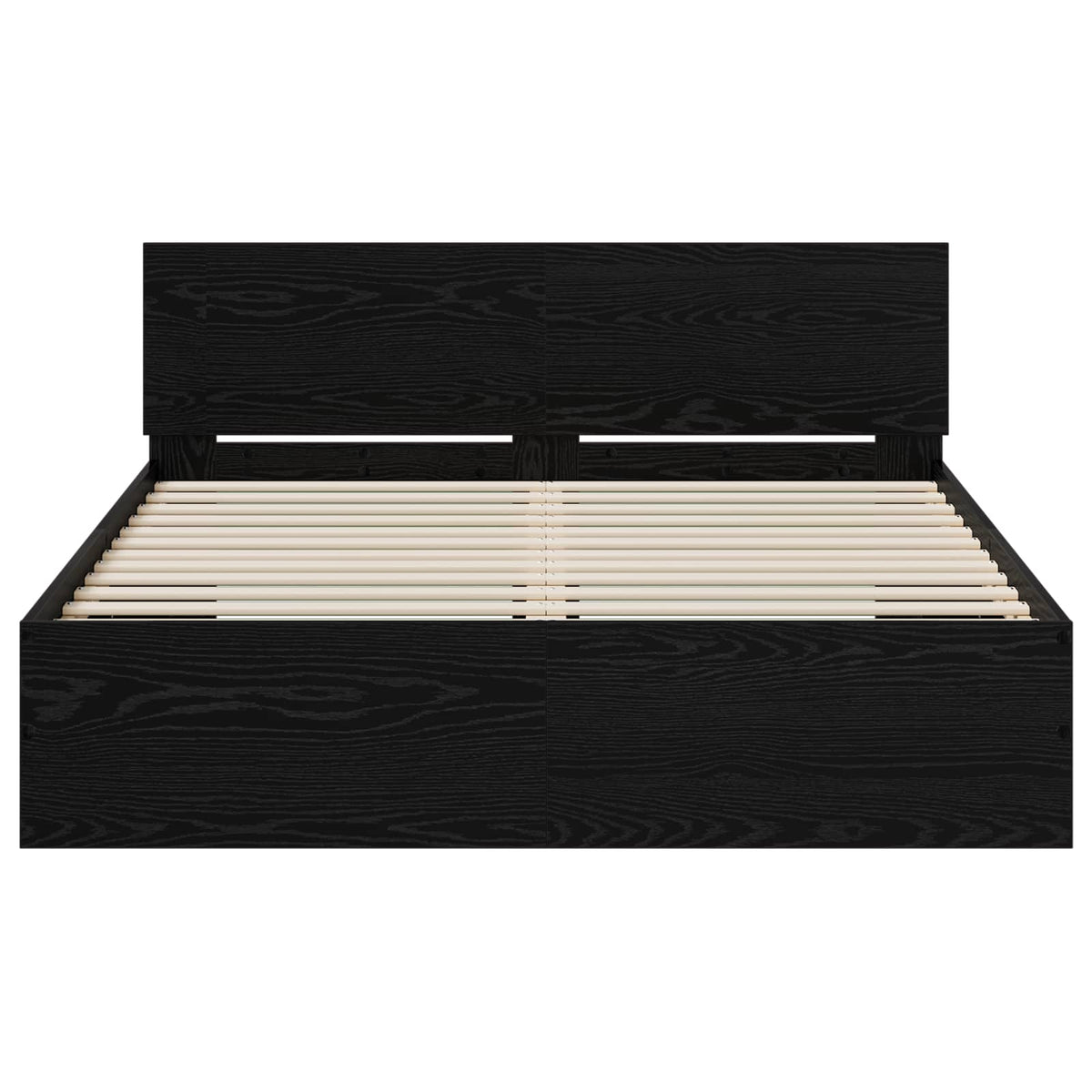 Bed Frame with Headboard Black Oak 120 x 200 cm Engineered wood