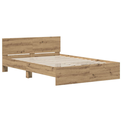 Bed Frame with Headboard Artisan Oak 140 x 190 cm