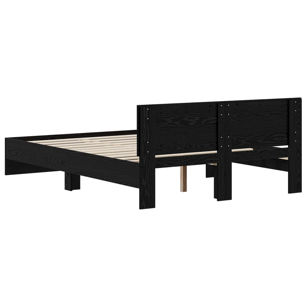 Bed Frame with Headboard Black Oak 140 x 190 cm Engineered wood