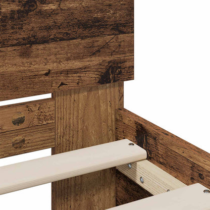 Bed Frame with Headboard Old Wood 135 x 190 cm Engineered wood