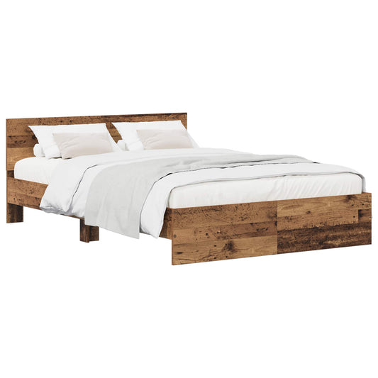 Bed Frame with Headboard Old Wood 135 x 190 cm Engineered wood