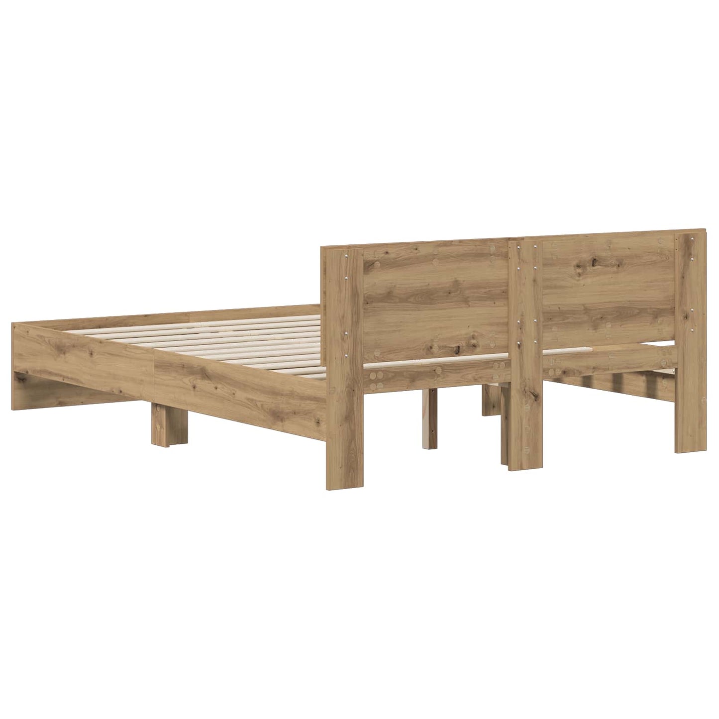 Bed Frame with Headboard Artisan Oak 135 x 190 cm