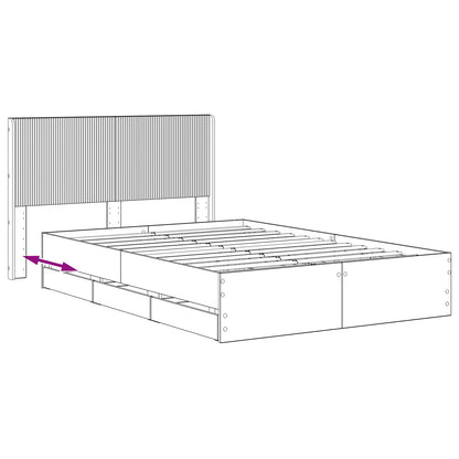 Bed Frame with Storage and Headboard Artisan Oak 120 x 200 cm