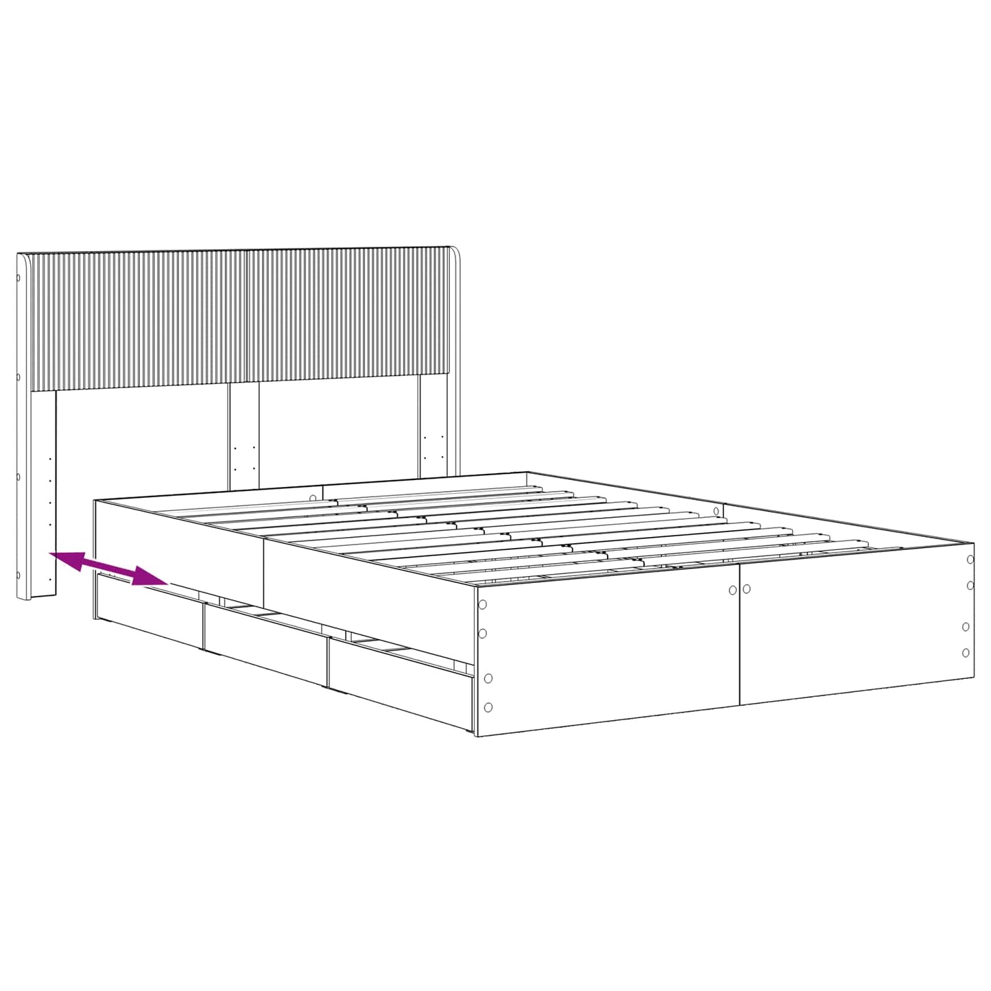 Bed Frame with Storage and Headboard Artisan Oak 120 x 200 cm