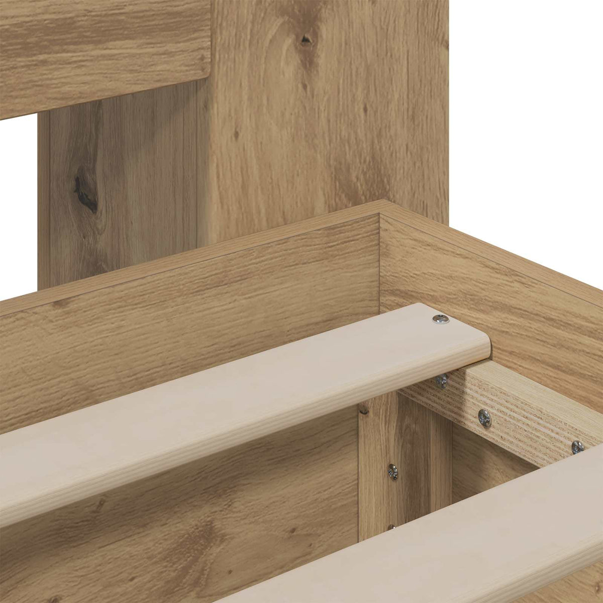 Bed Frame with Storage and Headboard Artisan Oak 150 x 200 cm