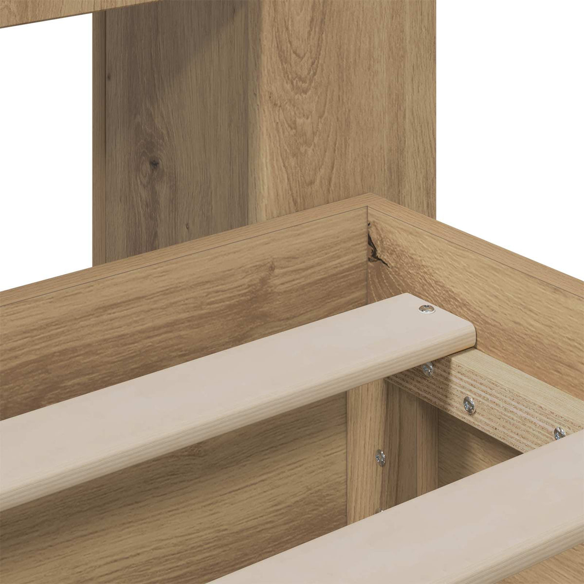 Bed Frame with Storage and Headboard Artisan Oak 90 x 200 cm