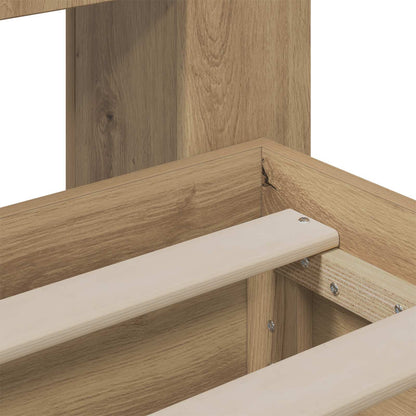 Bed Frame with Storage and Headboard Artisan Oak 90 x 200 cm