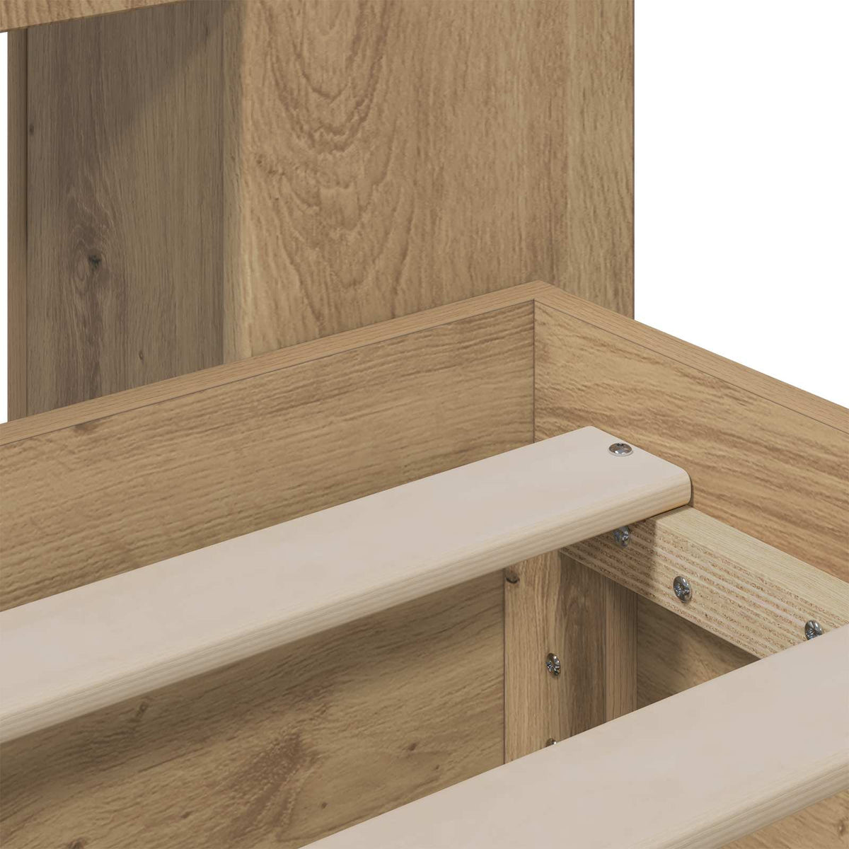 Bed Frame with Storage and Headboard Artisan Oak 180 x 200 cm