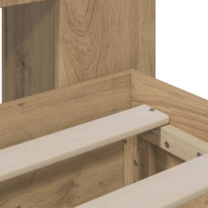 Bed Frame with Storage and Headboard Artisan Oak 180 x 200 cm