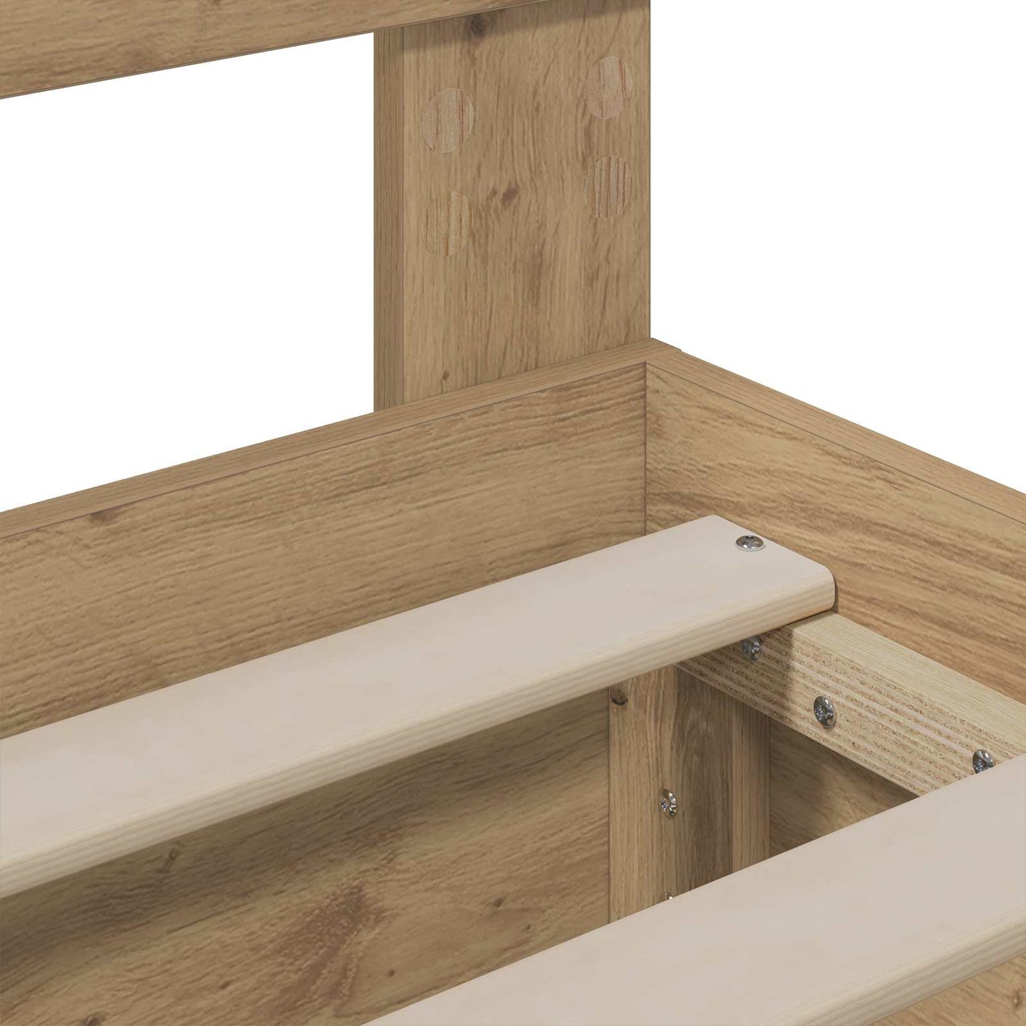 Bed Frame with Storage and Headboard Artisan Oak 180 x 200 cm