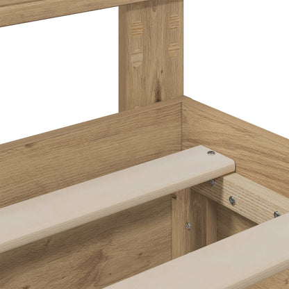 Bed Frame with Storage and Headboard Artisan Oak 180 x 200 cm