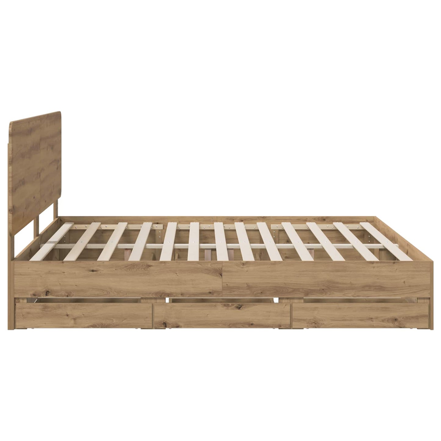 Bed Frame with Storage and Headboard Artisan Oak 180 x 200 cm