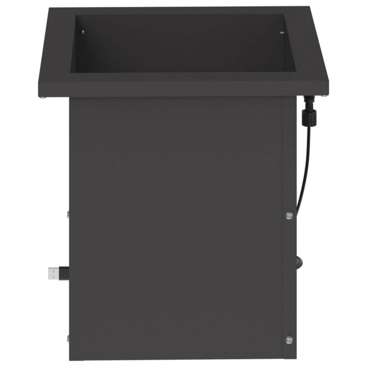 Garden Planter with LED 2 pcs Black 30 x 30 x 30 cm Steel