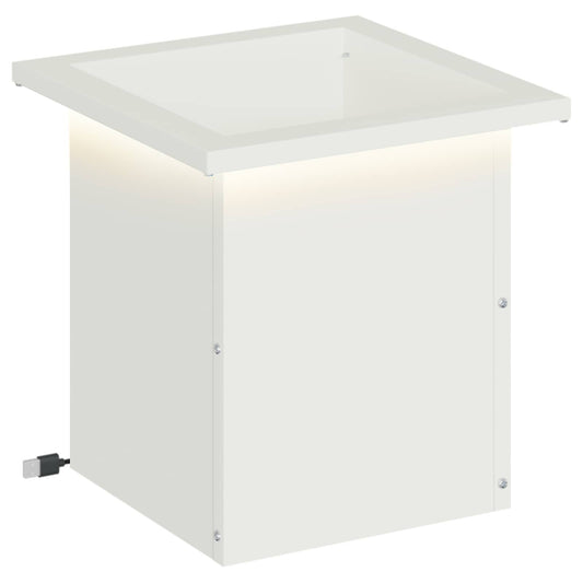 Garden Planter with LED White 30 x 30 x 30 cm Steel