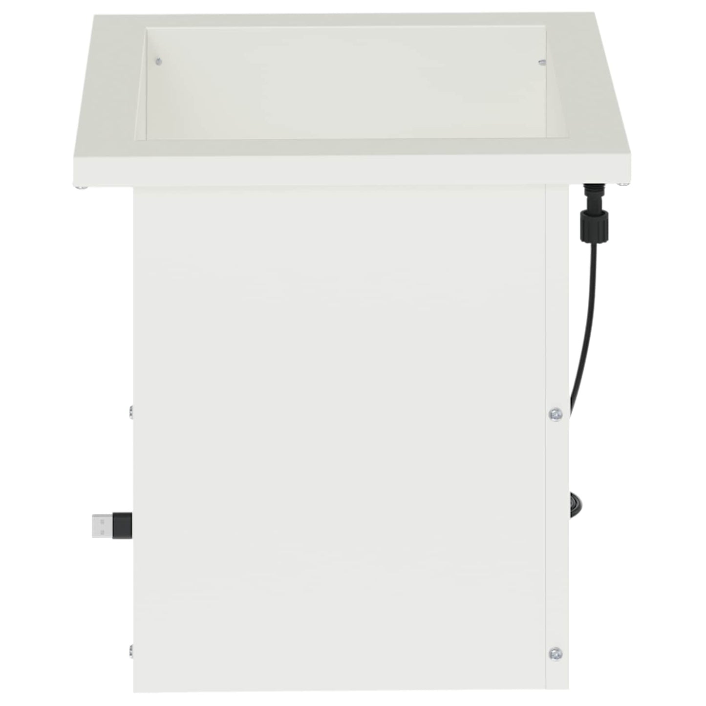 Garden Planter with LED White 30 x 30 x 30 cm Steel