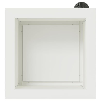 Garden Planter with LED 2 pcs White 30 x 30 x 30 cm Steel