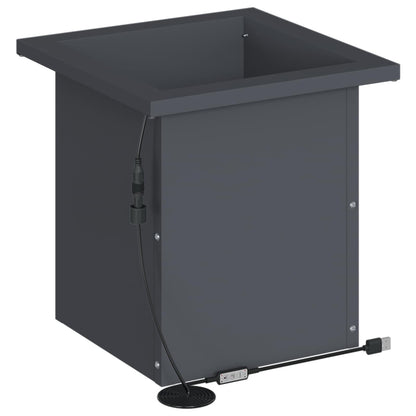Garden Planter with LED 2 pcs Antracite 30 x 30 x 30 cm Steel