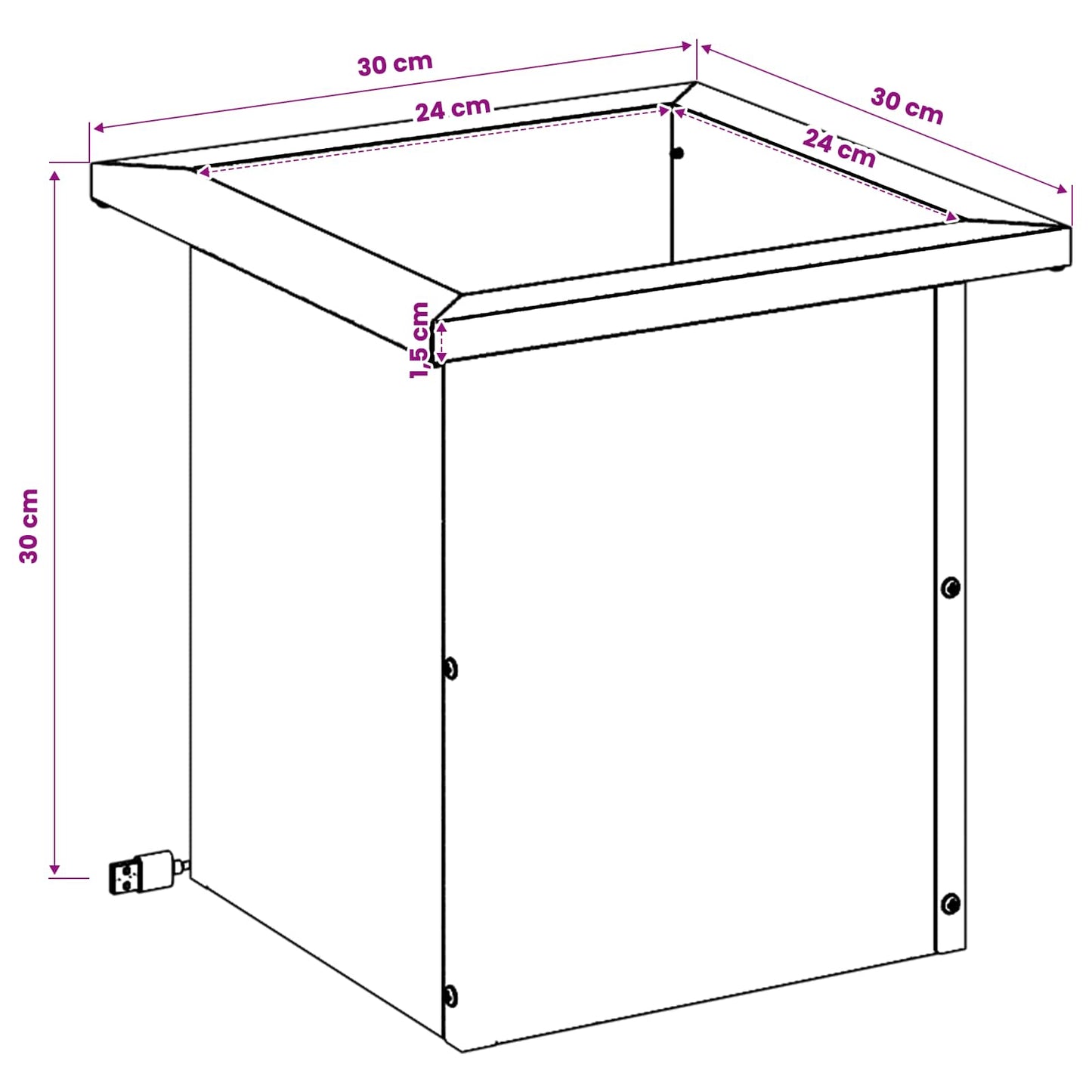 Garden Planter with LED 2 pcs Olive Green 30 x 30 x 30 cm Steel