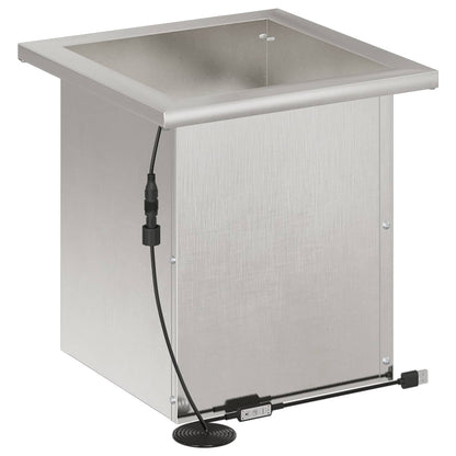 Garden Planter with LED Silver 30 x 30 x 30 cm Stainless Steel