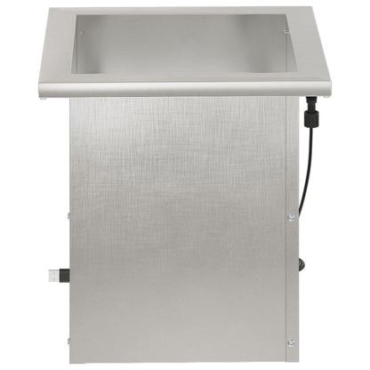 Garden Planter with LED Silver 30 x 30 x 30 cm Stainless Steel