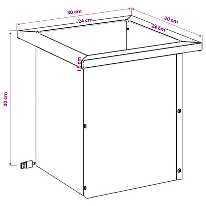 Garden Planter with LED Silver 30 x 30 x 30 cm Stainless Steel